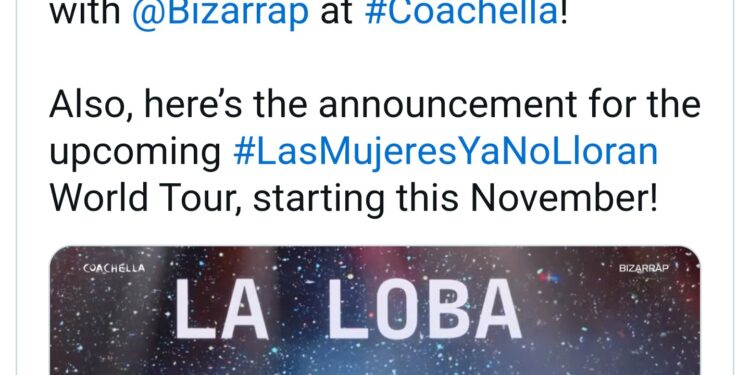 Shakira anuncia gira mundial en Coachella