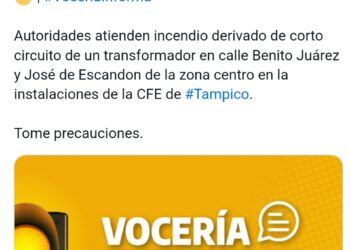 Explosión e incendio en instalaciones de CFE en zona centro de Tampico