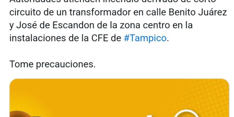 Explosión e incendio en instalaciones de CFE en zona centro de Tampico