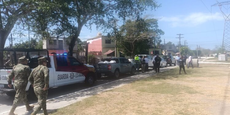 Guardia Estatal participa en estrategia preventiva ante tormenta tropical Alberto en Tampico.