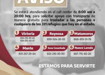 Disponibles unidades gratuitas para trasladar a la ciudadanía a los albergues