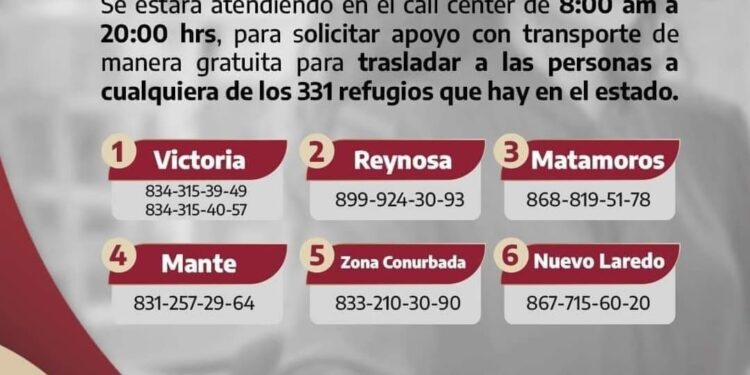 Disponibles unidades gratuitas para trasladar a la ciudadanía a los albergues