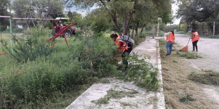 Servicios Públicos de Victoria realiza labores de mantenimiento en el Ej. Santa Librada