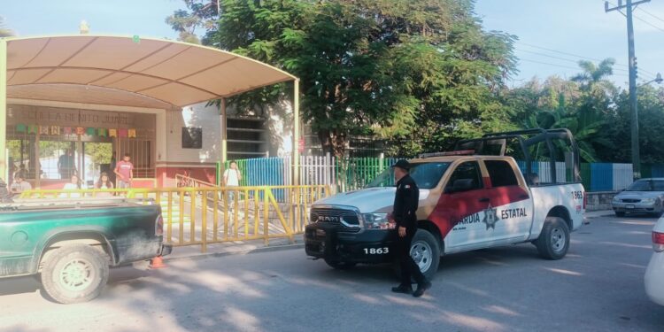 Realiza Guardia Estatal recorridos de seguridad en planteles de todos los niveles