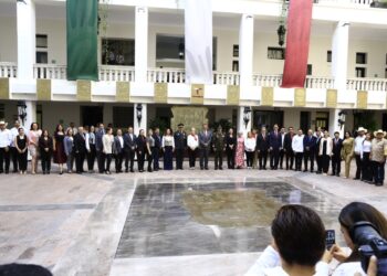 Inaugura Américo rehabilitación de Palacio de Gobierno de Tamaulipas y devela escudos de los 43 municipios