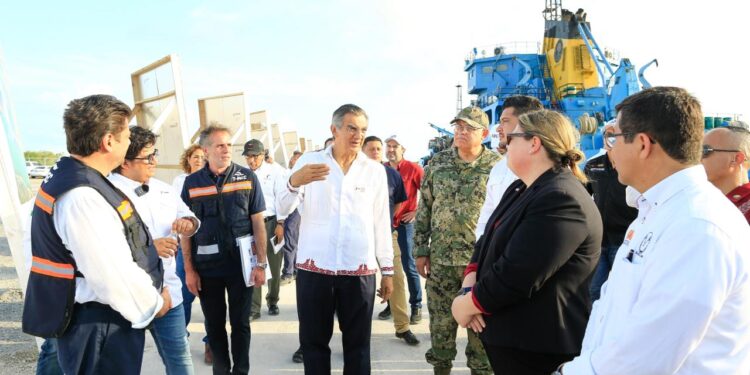 Supervisa gobernador avances del Puerto del Norte en Matamoros