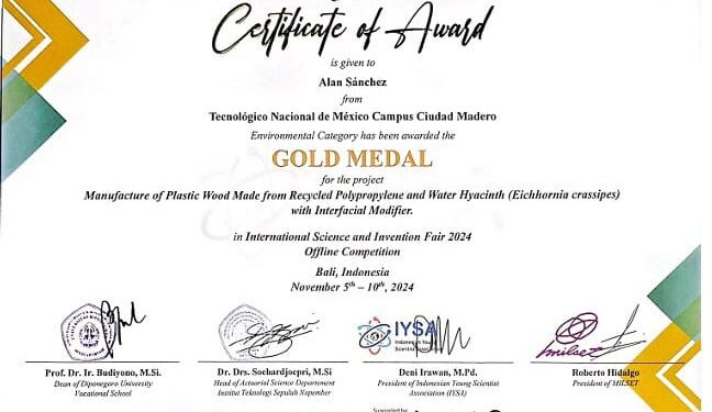 Gana tamaulipeco medalla de oro en Feria Internacional de Ciencia e Invención