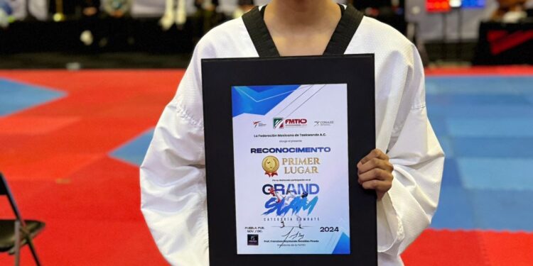Tamaulipecos Fernanda Sierra y José María Núñez triunfan en el Grand Slam de Taekwondo
