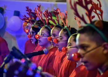 Encienden pino navideño en el Museo Tamux