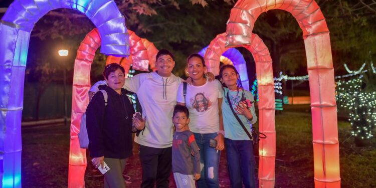 Ilumina pino navideño corazones de asistentes al Parque Tamatán