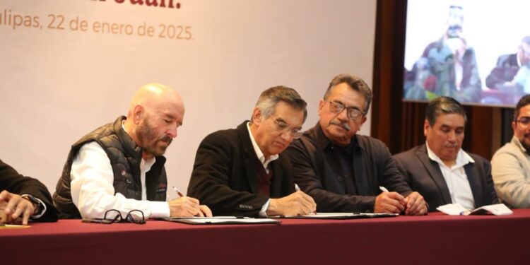 Firman trascendental acuerdo en Tamaulipas; tecnificarán Distrito de Riego 026 con inversión de 4,100 MDP