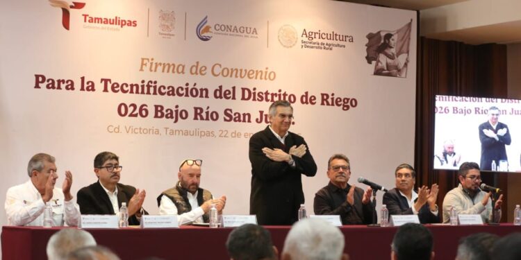 Firman trascendental acuerdo en Tamaulipas; tecnificarán Distrito de Riego 026 con inversión de 4,100 MDP