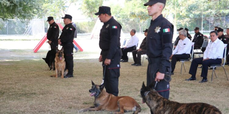 SSPT despide con honores a caninos retirados del servicio activo