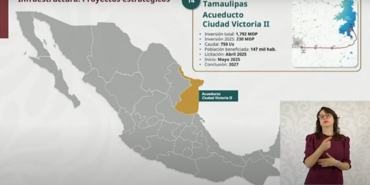 Inicia en mayo construcción de la segunda línea del acueducto de Ciudad Victoria: CONAGUA