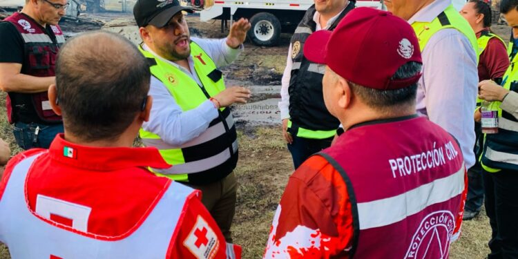 Activa Gobierno de Tamaulipas acciones protocolarias coordinadas para extinción de incendio