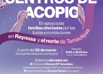 DIF Tamaulipas activa centros de acopio para apoyar a familias afectadas por lluvias e inundaciones en la frontera