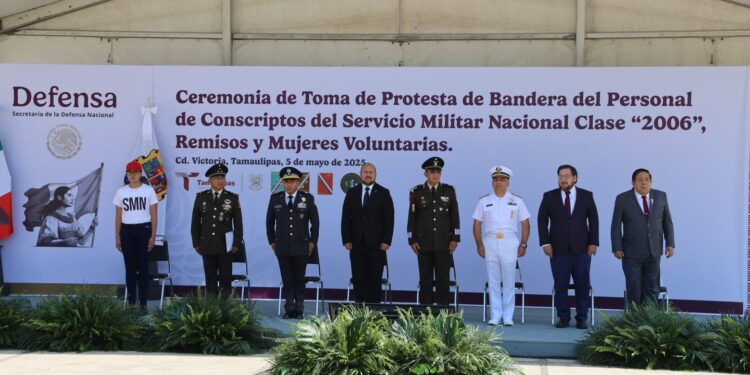 Conmemoran en Tamaulipas el 163 aniversario de la Batalla de Puebla y realizan toma de protesta de bandera del Servicio Militar Nacional