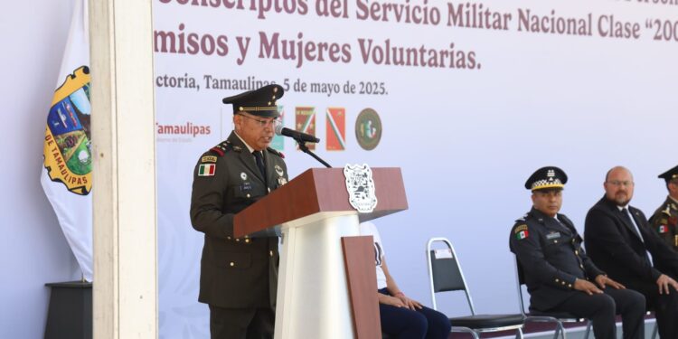Conmemoran en Tamaulipas el 163 aniversario de la Batalla de Puebla y realizan toma de protesta de bandera del Servicio Militar Nacional