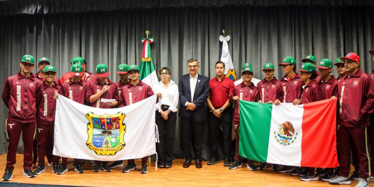 Abanderó gobernador Américo Villarreal a beisbolistas tamaulipecos rumbo a Torneo Latinoamericano