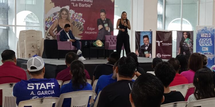 Imparte Mariana ‘Barbie’ Juárez plática a atletas tamaulipecos