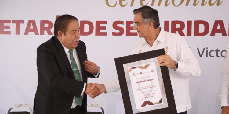 Gobernador Américo Villarreal toma protesta al nuevo secretario de Seguridad Pública de Tamaulipas