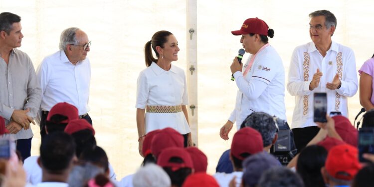 Claudia Sheinbaum pone en marcha en Tamaulipas programa Salud Casa por Casa y reconoce labor del gobernador Américo Villarreal