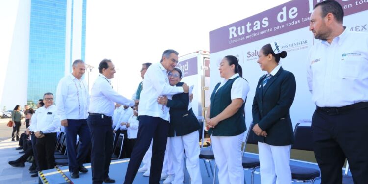 Da Américo banderazo histórico a las Rutas de la Salud en Tamaulipas; garantizan abasto de medicamentos