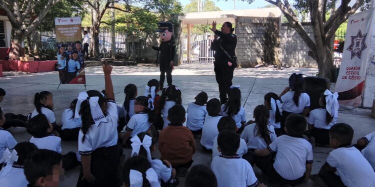 Con convivencia y juegos, Guardia Estatal de Género previene acoso escolar en primarias de Ciudad Victoria