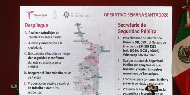 Presenta Américo operativo integral para Semana Santa 2026 en Tamaulipas