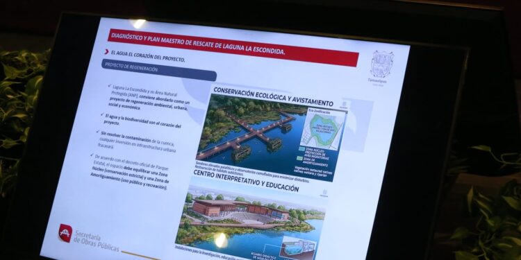 Revisa Américo avances de la estrategia integral para rescatar Laguna La Escondida y rehabilitar el Parque Cultural Reynosa