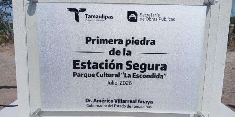 Gobierno de Américo coloca primera piedra de Estación Segura Parque Cultural “La Escondida” en Reynosa