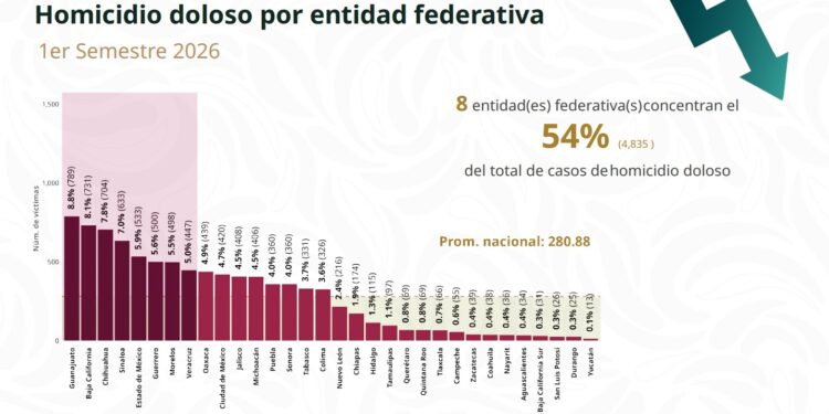Registra Tamaulipas disminución de más del 11% en promedio diario de homicidio doloso durante el primer semestre de 2026