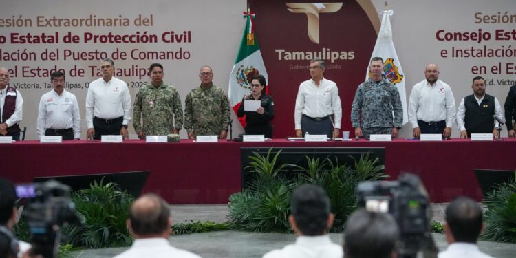 Participa rector de la UAT, Dámaso Anaya, en la instalación del Puesto de Comando Interinstitucional contra Ciclones