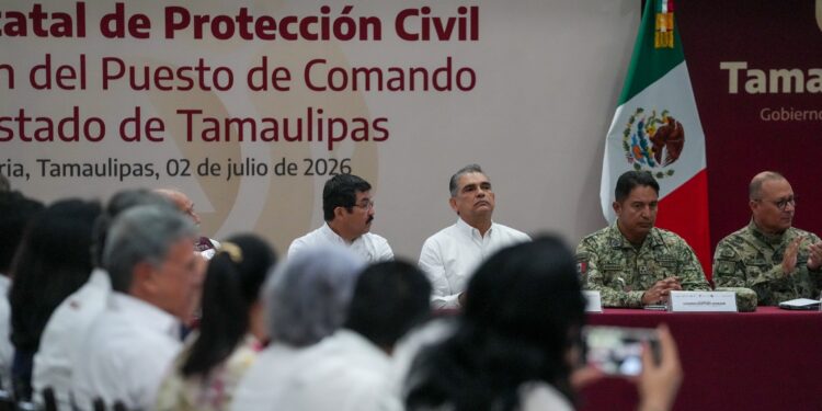 Participa rector de la UAT, Dámaso Anaya, en la instalación del Puesto de Comando Interinstitucional contra Ciclones