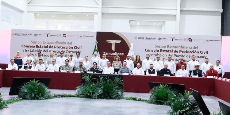 Instalan CNPC y Gobierno de Tamaulipas Puesto de Comando Interinstitucional para fortalecer la atención ante lluvias y ciclones