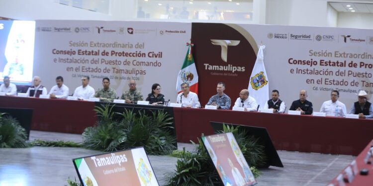 Instalan CNPC y Gobierno de Tamaulipas Puesto de Comando Interinstitucional para fortalecer la atención ante lluvias y ciclones