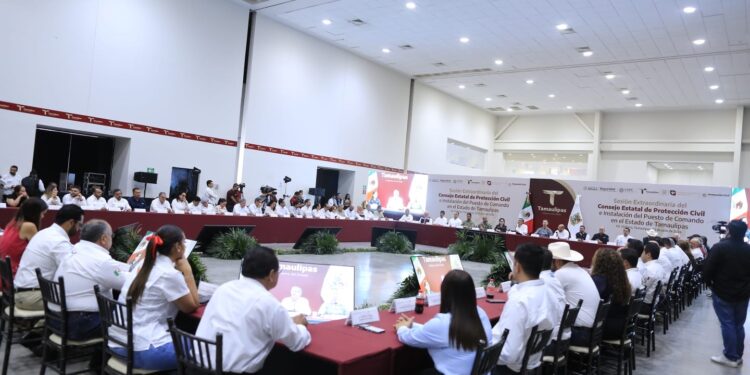 Instalan CNPC y Gobierno de Tamaulipas Puesto de Comando Interinstitucional para fortalecer la atención ante lluvias y ciclones
