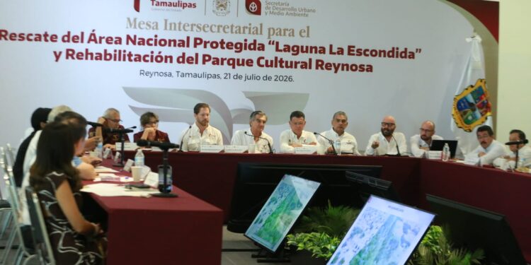 Revisa Américo avances de la estrategia integral para rescatar Laguna La Escondida y rehabilitar el Parque Cultural Reynosa