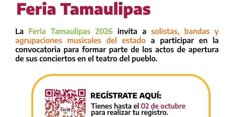 Convoca Feria Tamaulipas 2026 al talento musical local