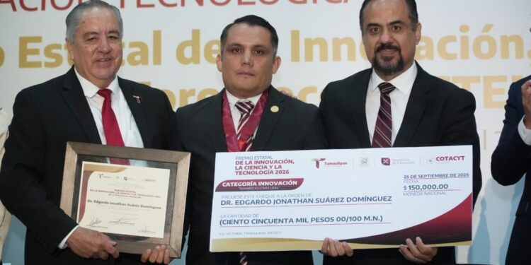 Entregan a investigador de la UAT el Premio Estatal de la Innovación 2026