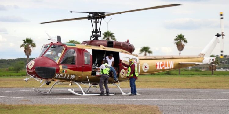 Trasladan en aeronave médica a paciente a unidad de quemados del Hospital General de Victoria